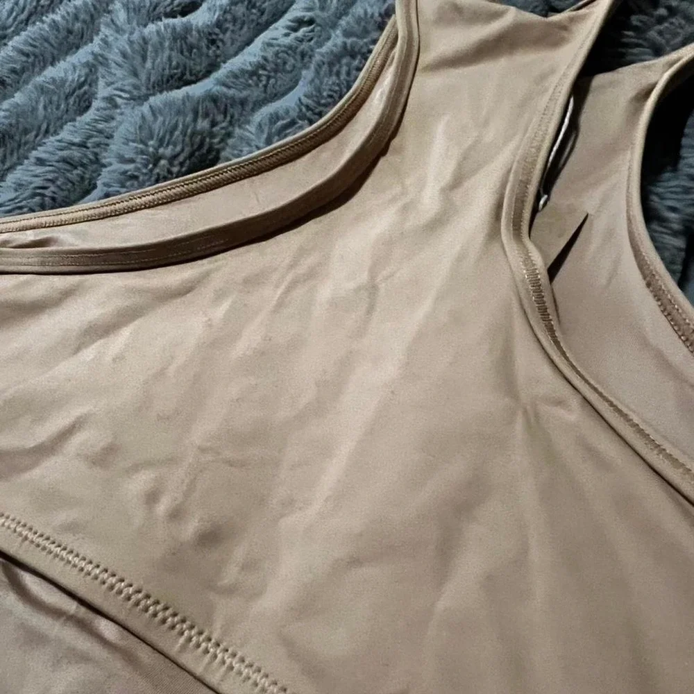 SKIMS Recycled Swim High Neck Racerback Top Ochre 4X NWT